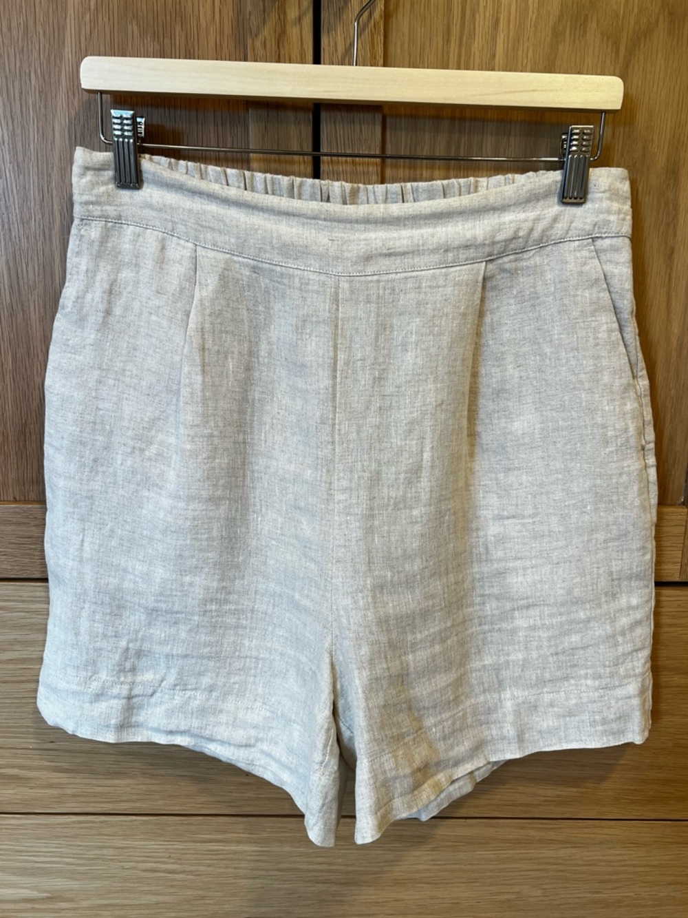 Faherty Linen Pull On Short Flax Beige Size Medium Coastal Beach Neutral Summer